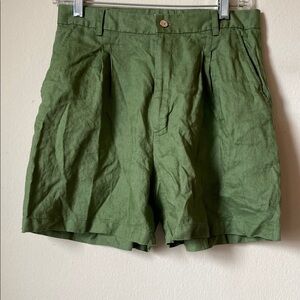 Hannah Canvas Linen High Waist Shorts